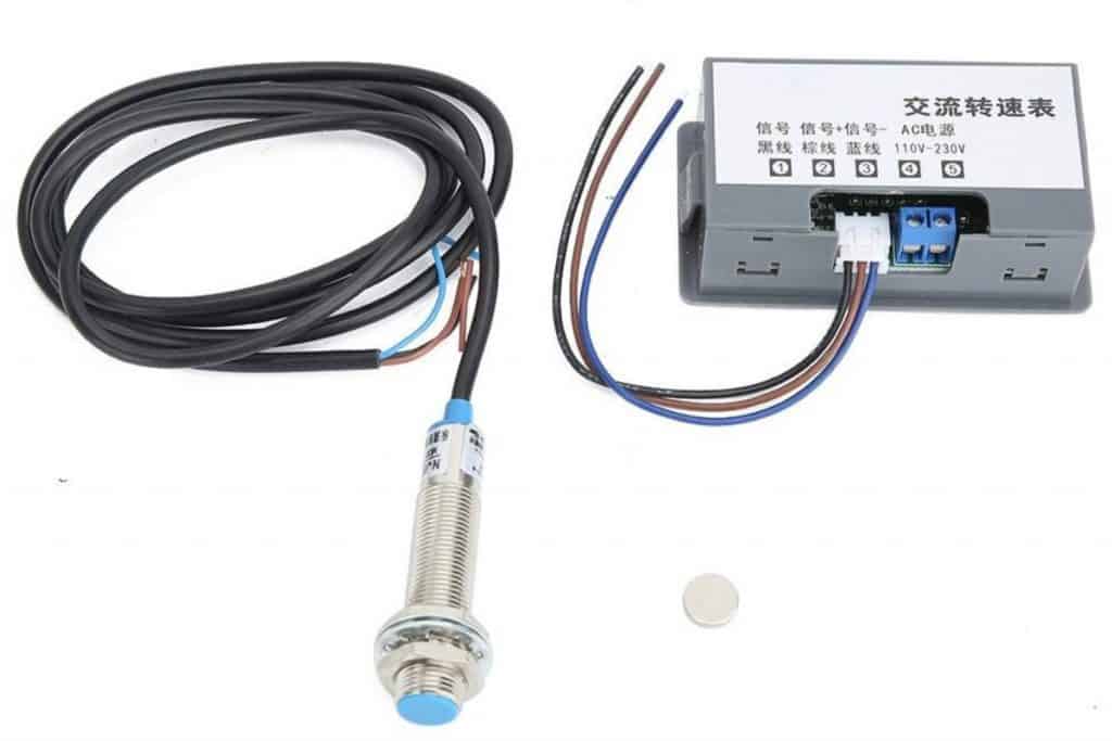 LED Digital Tachometer, AC220V Digital Speed Meter,4-Digit Tube Display